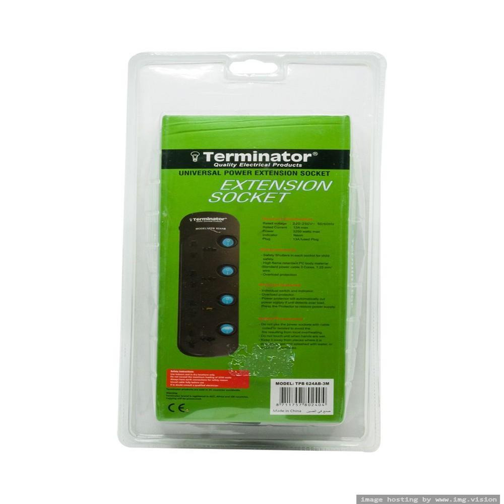 Универсальная УДЛИНИТЕЛЬНАЯ Розетка Terminator, 4 Контакта, 3 МЕТРА - 2
