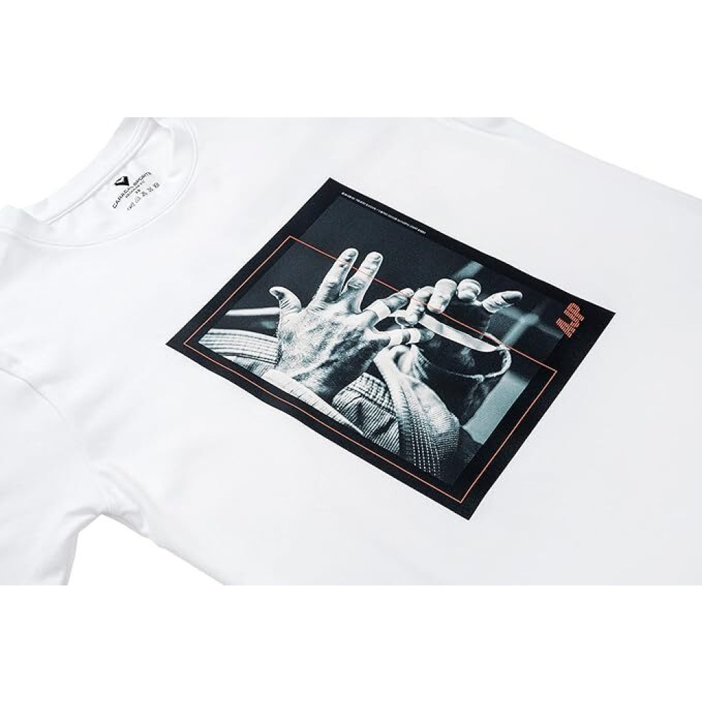 UAEJJ AJP LOGO 2 Cotton T-Shirt for Men, White-XS - 2