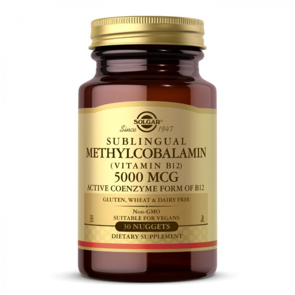 Solgar Methylcobalamin Vitamin B12, 5000 mcg, 30 Nuggets - 1