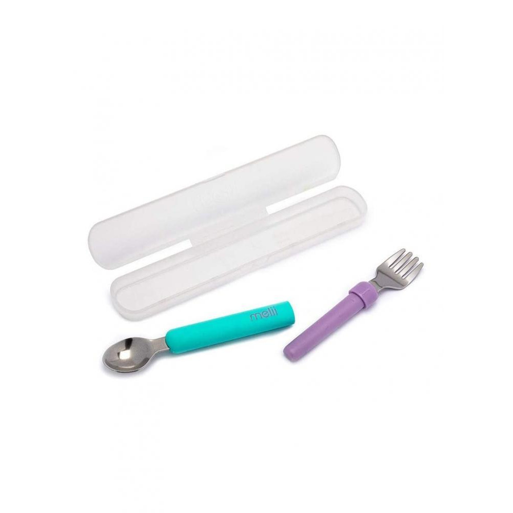 Melii Travel Utensils for Babies and Children, Blue and Purple - 4
