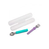 Melii Travel Utensils for Babies and Children, Blue and Purple - 4 miniature