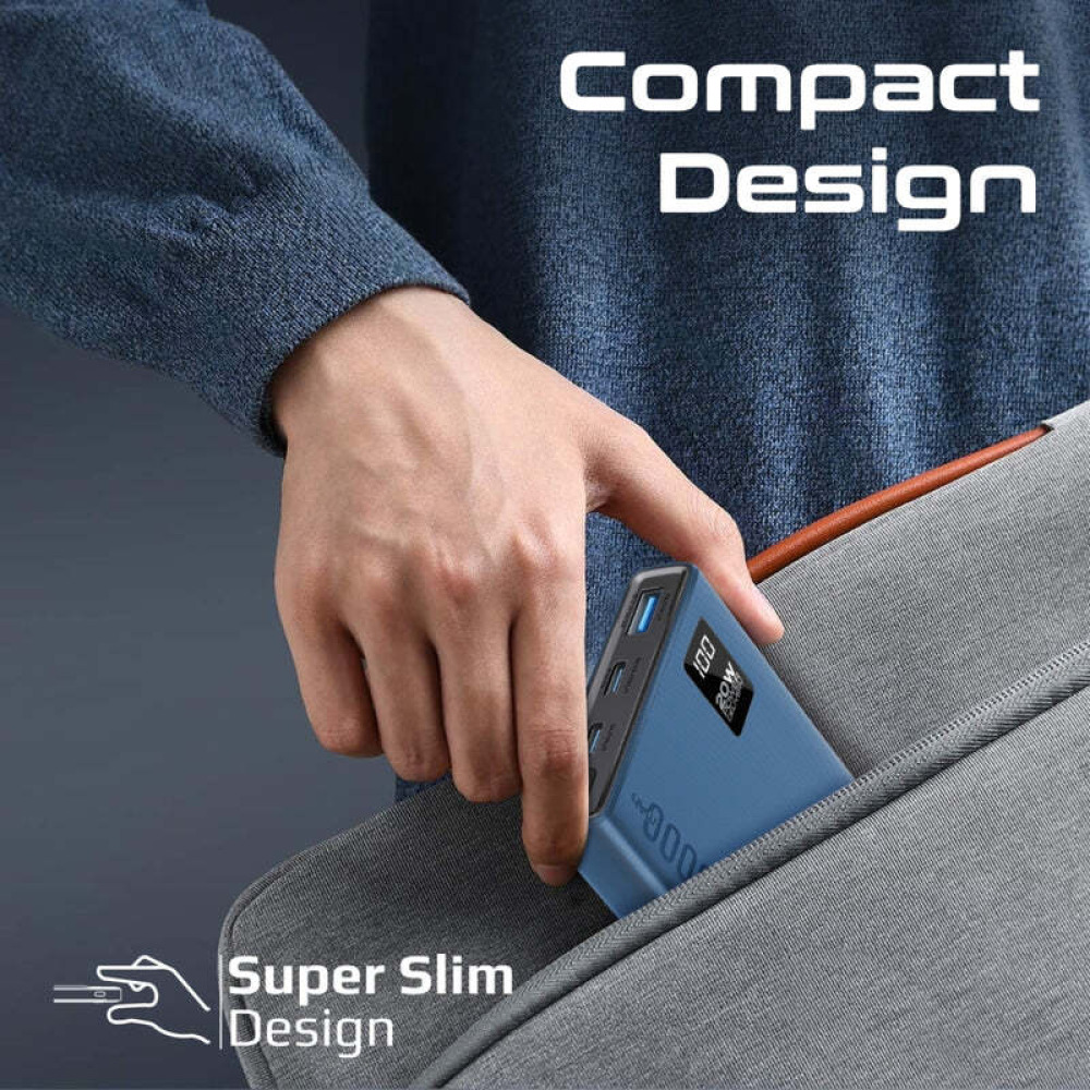 Promate Compact Smart Charging Power Bank с ДВУМЯ ПОРТАМИ Usb-C МОЩНОСТЬЮ 20 ВТ И Usb-A мощностью 22,5 Вт - 3