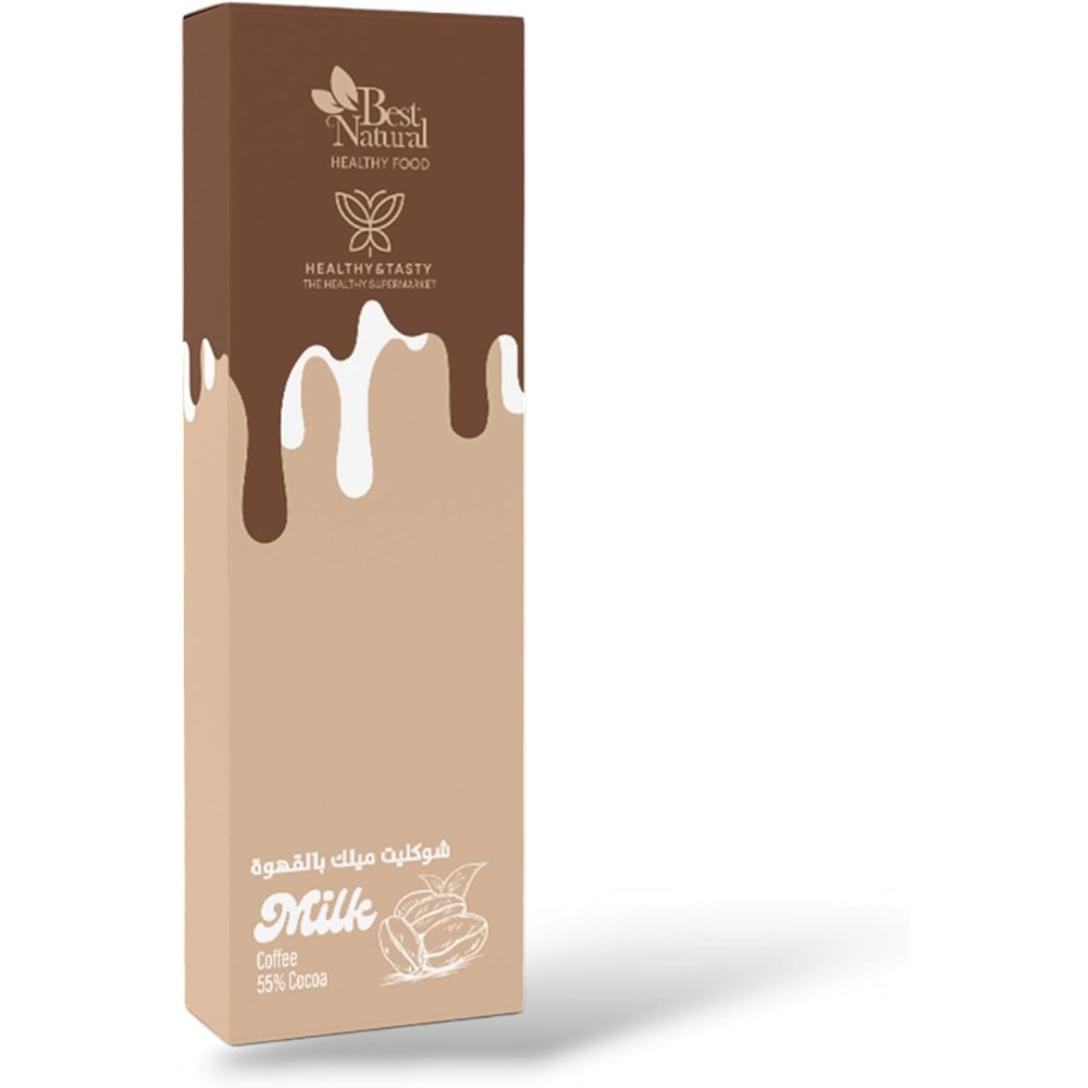 بار قهوة صحية ولذيذة وشوكولاتة الحليب مع 55% كاكاو، 40 جرام - 1