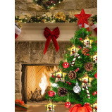 Набор из 3 Подвесных Подвесок На Елку С Деревянными звездами И Лампочками В СТИЛЕ санта-клауса, Оленя И снеговика Для Новогодней Вечеринки и Украшения - 4 miniature