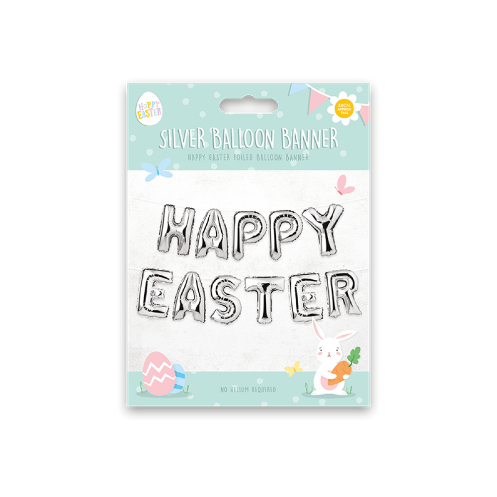 Баннер Из ФОЛЬГИРОВАННЫХ Шаров С Драгоценными КАМНЯМИ "С Пасхой", ассорти, 1 шт. - 3