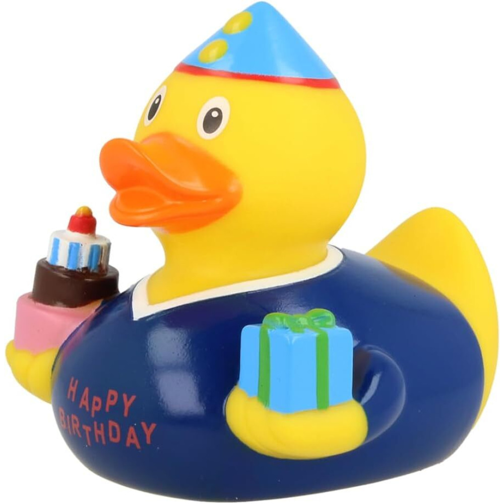 Lilalu Bath Toy Birthday Boy Duck Blue & Yellow - 1