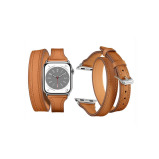 Perfii Double Tour Leather Replacement Band For Apple Watch 49/45/44/42mm Series Ultra/8/7/6/5/4/SE - 2 miniature