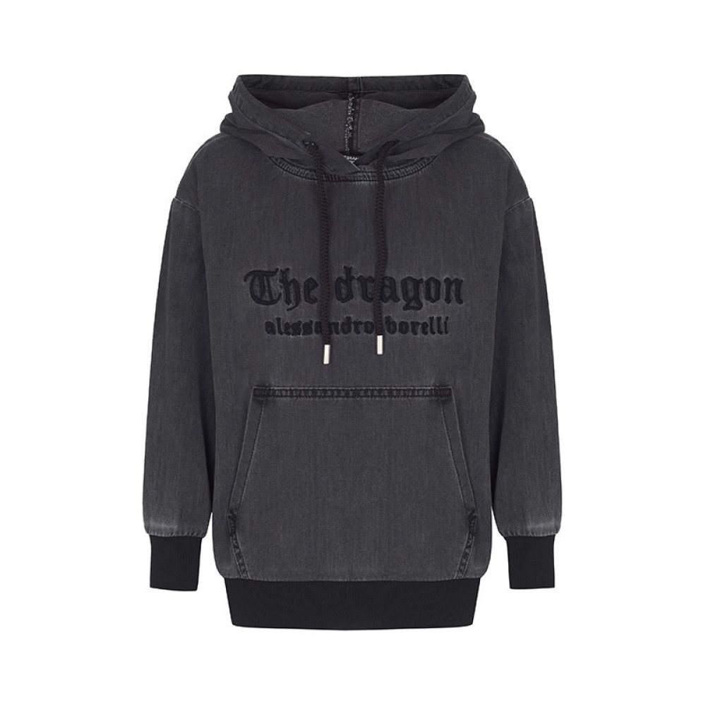 Denim hoodie for boys Alessandro Borelli (Grey), size 13, 158 - 1