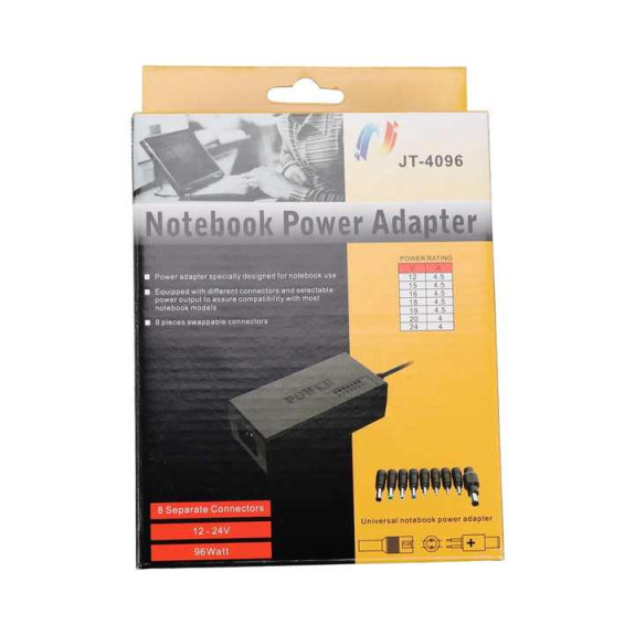 Universal Laptop Charger PC Notebook Computer Ac Wall Adapter Charger Power Supply 96W 12V-24V With Connector Adaptor