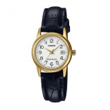 CASIO Women's Leather Analog Watch LTP-V002GL-7B2UDF - 31 mm - Black - 1 miniature