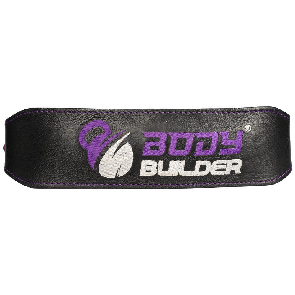 Body Builder Leather Belt, XL, Purple - 1