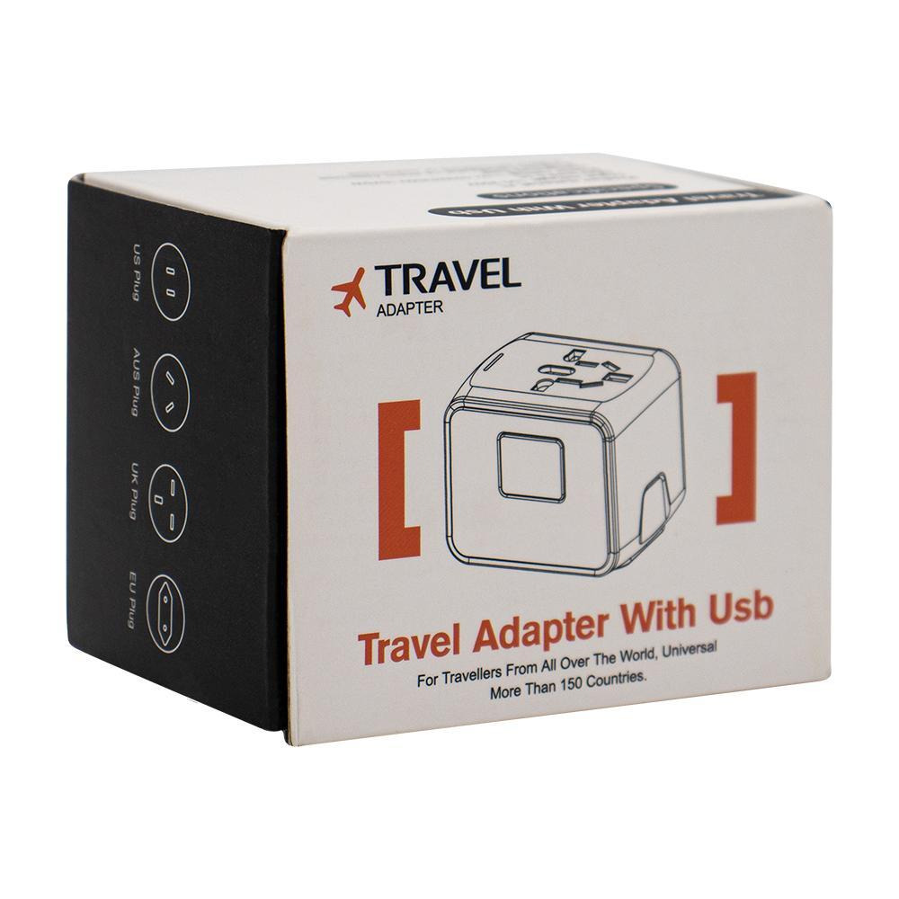 SHOWAY / Charging cable, Universal travel adapter with 3 USB + 1 Type-C, Black - 5