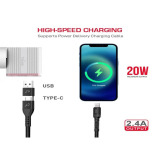 Trands 2-in-1 Type-C USB Lightning Cable, 1 meter, Black - 3 miniature