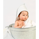 Hooded Towel Under the Nile, Organic Baby Grey Deluxe  - 3 miniature