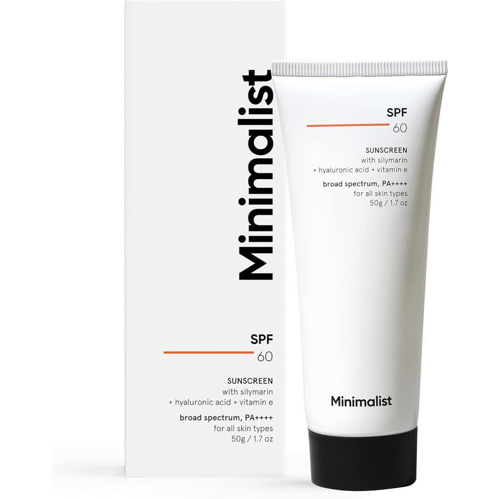 Minimalist SPF 60+ PA ++++ Face Sunscreen With Antioxidant Silymarin For Complete Sun Protection, 50 gm - 1