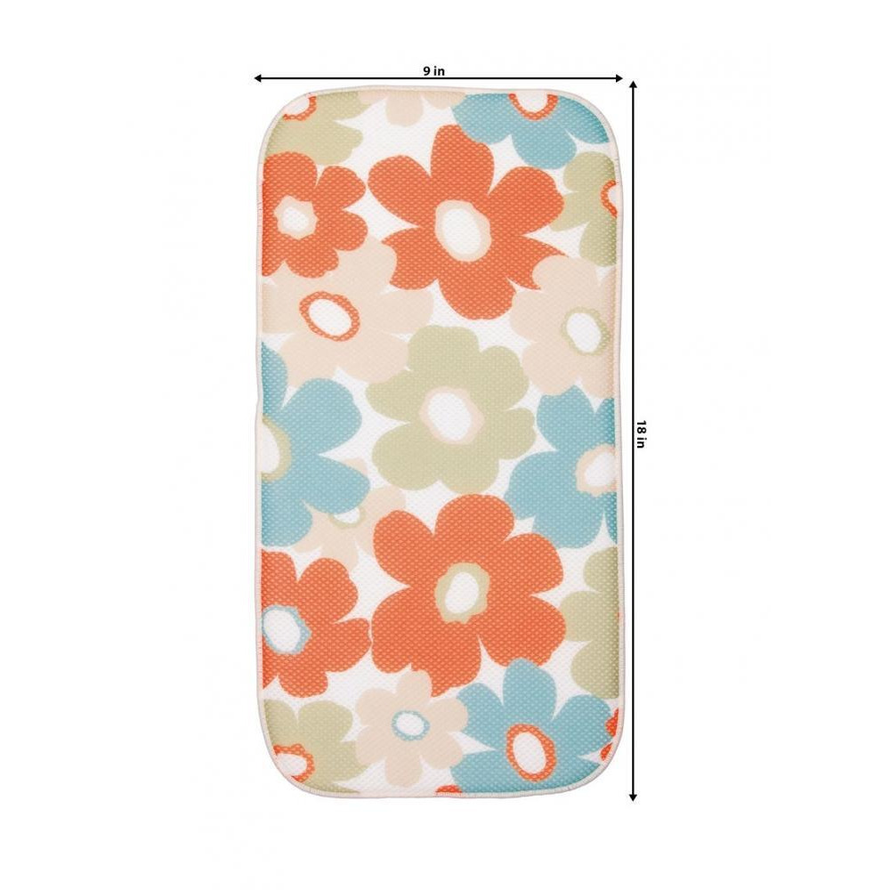 Inter design Idry Kitchen Mat Floral - Mini 18" X 9" Bright  Ivory - 2