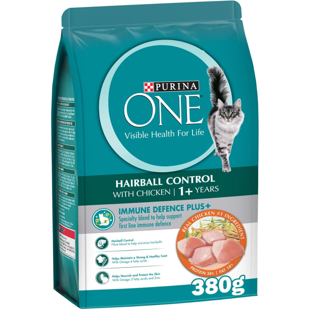 PURINA ONE® Hairball Control with Chicken, 1+ Years 380g - 1