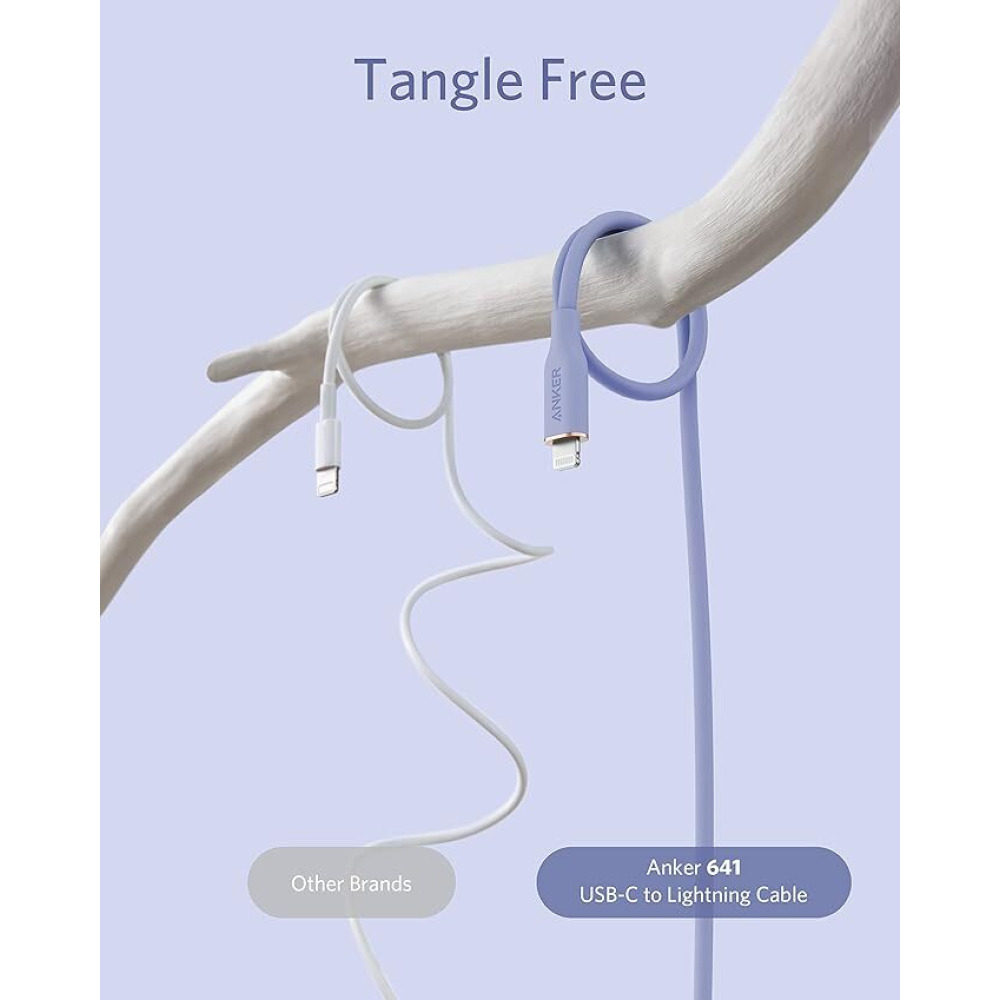 Anker, PowerLine III Flow USB-C to Lightning Cable, 0.9 m, Lavender grey - 4