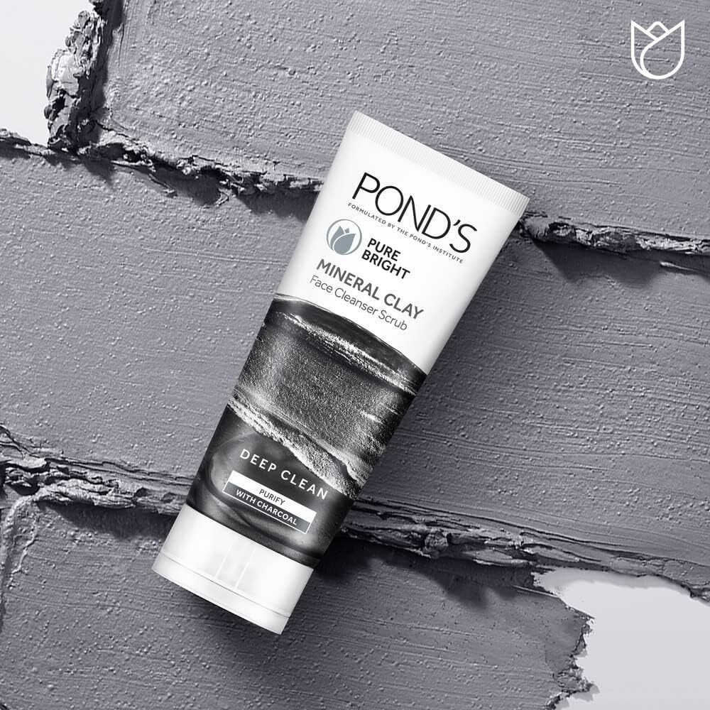 Pond's, Pure Bright Mineral Clay Face Scrub, Activated Charcoal and Niacinamide, 90g - 7