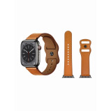 Perfii Infinity Solid Leather Replacement Band For Apple Watch 49, 45, 44, 42mm Series Ultra 8/7/6/5/4 SE - 1 miniature