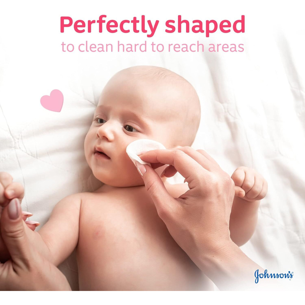 Johnson’s Pure Cotton Makeup Pads, Pack of 3x80 Rounded - 2