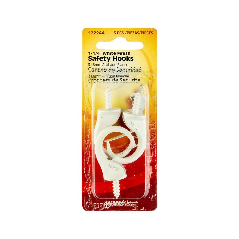 Hillman White Safety Hook 3 pcs - 1