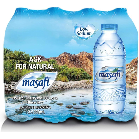 MASAFI, Природная вода, Упаковка 12 Х 330 МЛ.