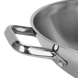 Fissman Wok Vero 32cm/5LTR With Glass Lid Stainless Steel - 7 miniature