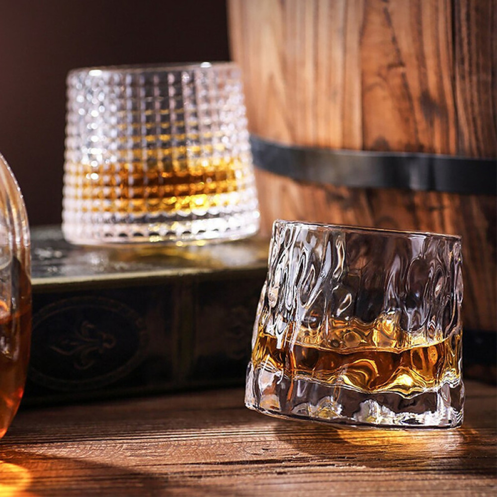 Fissman 2-Piece Spinning Whiskey Glasses 180ml Glass - 5