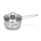 FISSMAN Saucepan 12 cm, 600mL with Glass Lid, Gulliver Series with Induction Bottom - 1 miniature