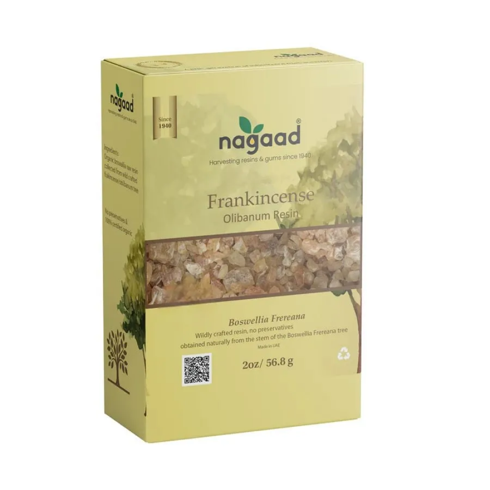 Nagaad Frankincense Boswellia Frereana Resin – 100% Organic, Wild Harvested Luban for Aromatherapy, Meditation, Purification & Stress Relief – 56.8g - 1