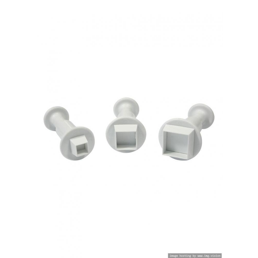 Pme Shapes Pluger Cutters S, M & L Square Set Of 3 - 1