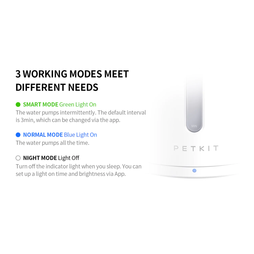 PETKIT EVERSWEET Solo 2 Water Fountain with Wireless Pump, Ultra Quiet 70oz, 2L Capacity Water Fountain for Cats, Kittens, Dogs and Puppies, 3 Working - 7