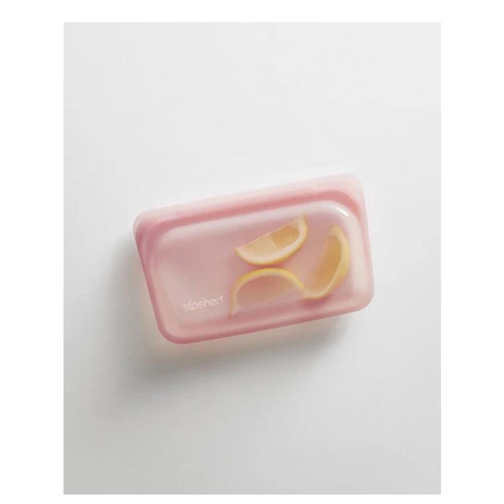 حقيبة الوجبات الخفيفة من السيليكون القابلة لإعادة الاستخدام سعة 290 مل من Stasher باللون الوردي الفاتح - 4