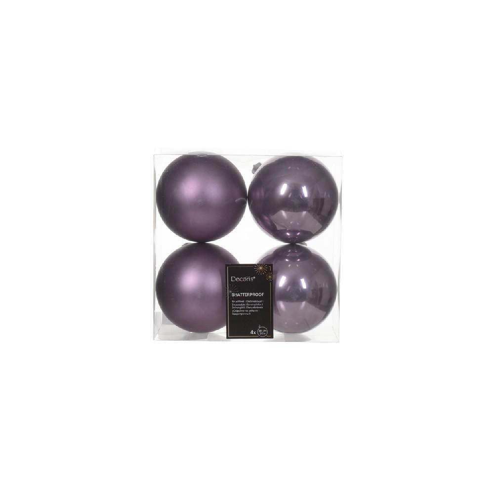 Kaemingk Decoris 10 cm Baubles Shatterproof Shiny  Matt Mix Crystal Lilac - 1