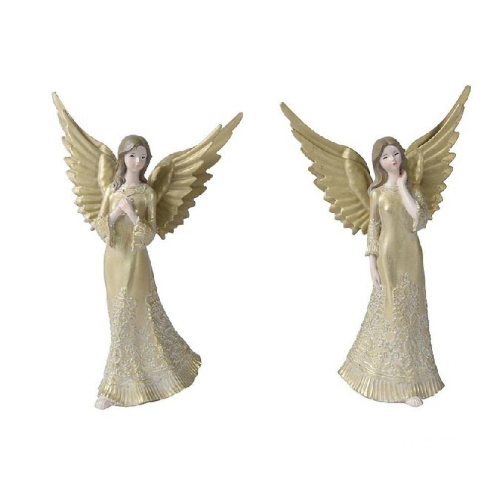 Kaemingk Decoris Angel Polyresin Angel with Metal Wing Assorted 1 Piece - 1