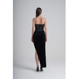 فستان فيفيت كورسيه دانتيل، أسود، مقاس XXL - 4 miniature