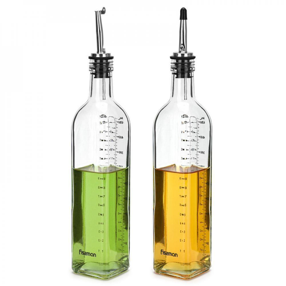 Fissman 2-Piece Cruet Glass Oil And Vinegar Glass Bottle Set Multicolour 15 x 29 x 8cm - 1