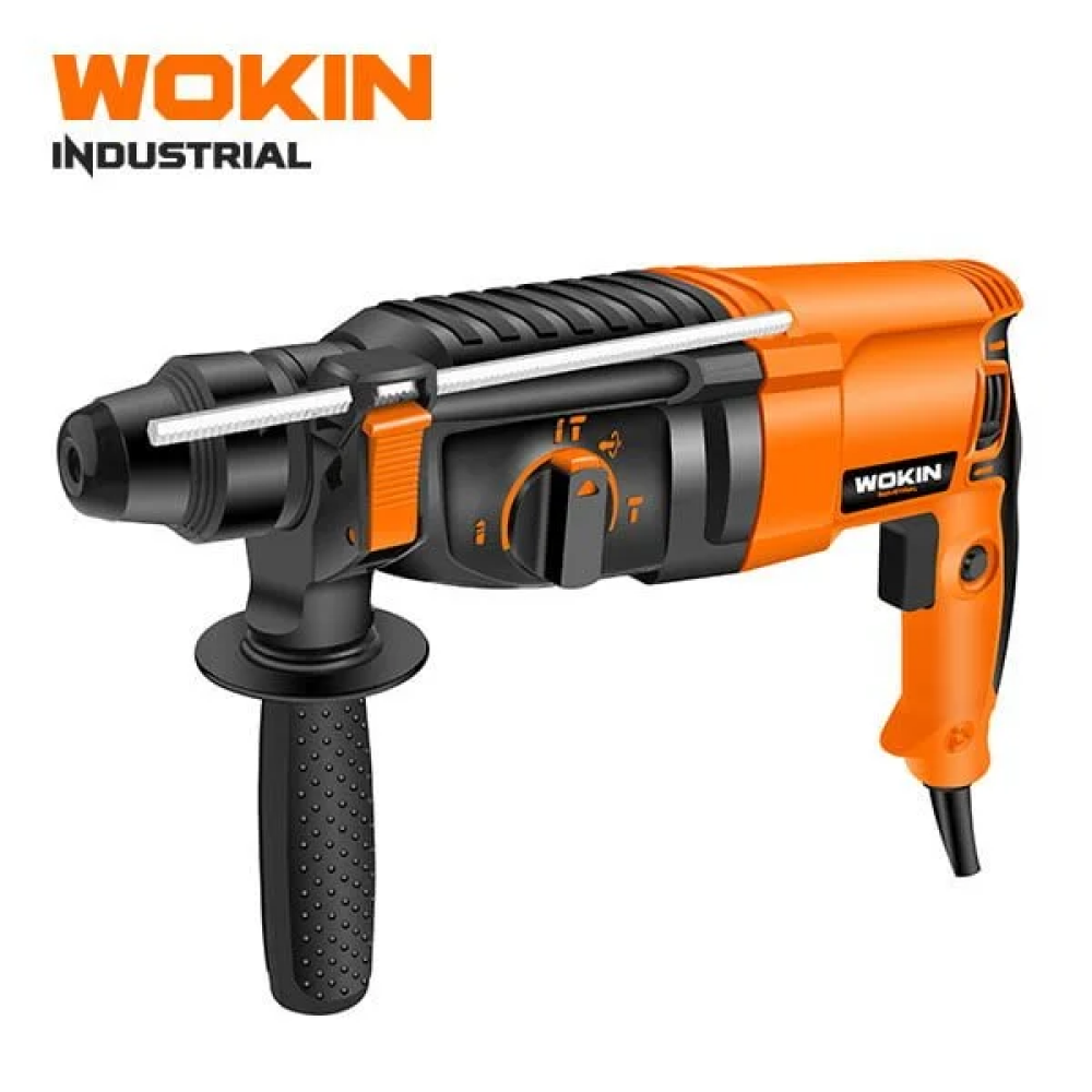 Wokin 850W 900RPM 3 Modes Rotary Hammer Drill Machine for Industrial Use, with 3-Piece Drill Bit and 1 Chisel, - 1