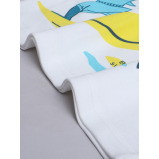 Victor and Jane Boys' Shark Surfing Off White  T-Shirt and Shorts Set 18-24M - 5 miniature