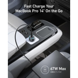 شاحن ANKER 535 POWERDRIVE 67 واط 2c/1a Pd مع كابل C-C بطول 3.2 قدم، رمادي - 6 miniature