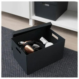 IKEA TJENA Storage Box with Lid, Black - 18x25x15 cm Versatile Desk Organizer for Small Items - 5 miniature