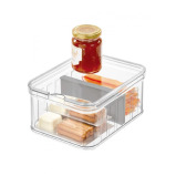 سلة المهملات الصغيرة المقسمة من Inter Design باللون الرمادي الشفاف - 3 miniature