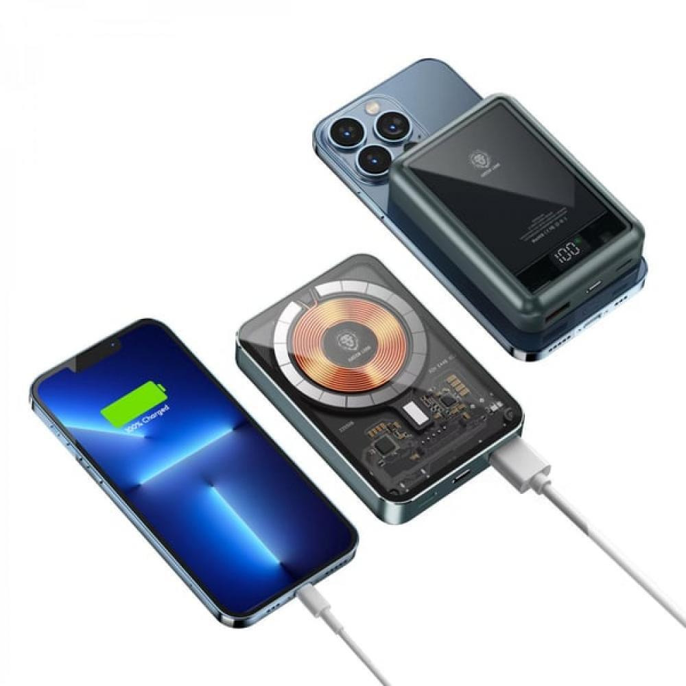 Green Lion Transparent Magsafe Power Bank 10000mAh ( QC 22.5W + PD 20W ) 15W  Black GNTPMGPBPL - 2