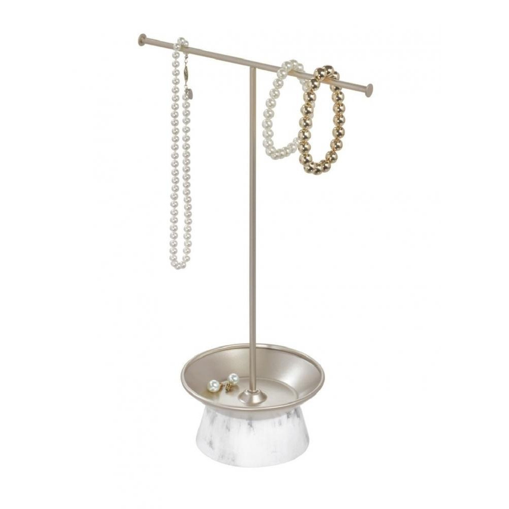 Inter design Dakota Jewelry Stand White Marble  Satin - 2