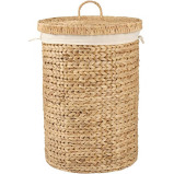Homesmiths Round Water Hyacinth Laundry Hamper Dia-44 x 62 cm - 1 miniature