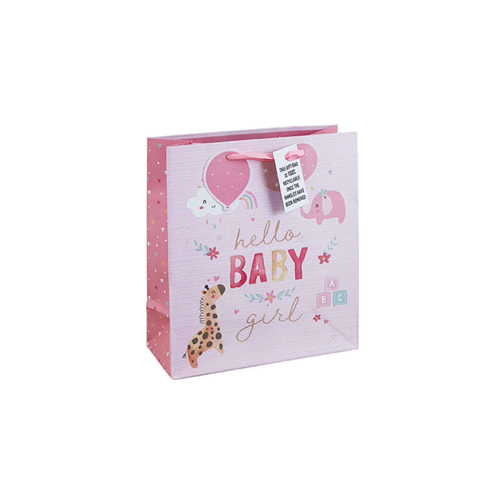 Gift Bag Eurowrap Baby Girl Medium  - 1