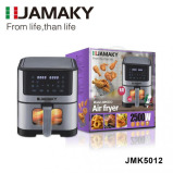 قلاية بدون زيت جاماكي، 2500 واط، 8 لتر، شاشة ديجيتال، أسود، JMK5012 - 1 miniature