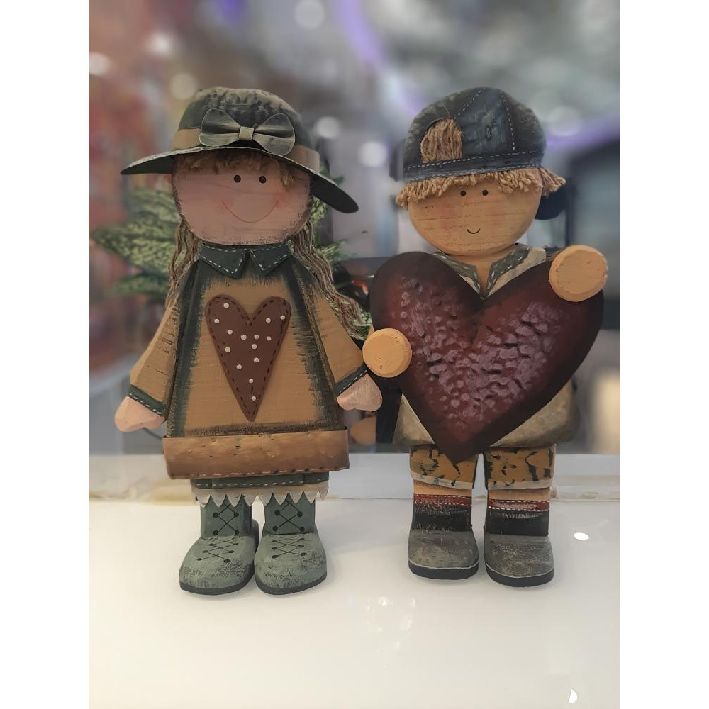 Figures Boy and Girl wooden - 1