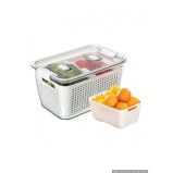 حاوية تخزين ثلاجة متوسطة الحجم من هومسميث مع سلة فواكه ذات طبقة مزدوجة - 1 miniature